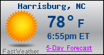 Weather Forecast for Harrisburg, NC