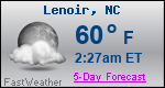 Weather Forecast for Lenoir, NC