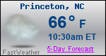 Weather Forecast for Princeton, NC