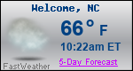 Weather Forecast for Welcome, NC