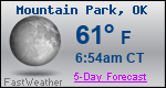 Weather Forecast for Mountain Park, OK