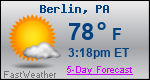 Weather Forecast for Berlin, PA