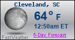 Weather Forecast for Cleveland, SC