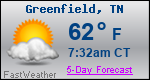 Weather Forecast for Greenfield, TN