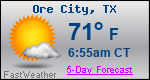 Weather Forecast for Ore City, TX