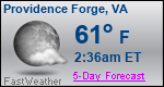 Weather Forecast for Providence Forge, VA