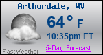 Weather Forecast for Arthurdale, WV