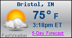Weather Forecast for Bristol, IN
