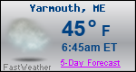 Weather Forecast for Yarmouth, ME