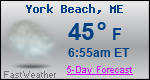Weather Forecast for York Beach, ME