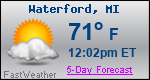 Weather Forecast for Waterford, MI