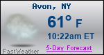Weather Forecast for Avon, NY