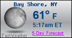 Weather Forecast for Bay Shore, NY