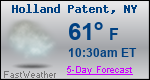 Weather Forecast for Holland Patent, NY