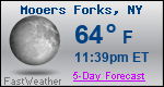 Weather Forecast for Mooers Forks, NY