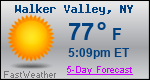 Weather Forecast for Walker Valley, NY