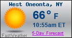 Weather Forecast for West Oneonta, NY