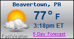 Weather Forecast for Beavertown, PA