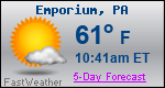 Weather Forecast for Emporium, PA