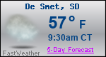 Weather Forecast for De Smet, SD