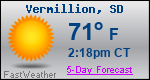 Weather Forecast for Vermillion, SD