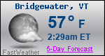 Weather Forecast for Bridgewater, VT