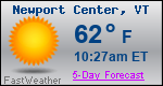 Weather Forecast for Newport Center, VT