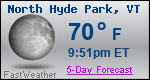 Weather Forecast for North Hyde Park, VT
