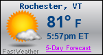 Weather Forecast for Rochester, VT