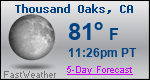 Weather Forecast for Thousand Oaks, CA