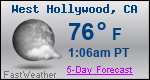 Weather Forecast for West Hollywood, CA