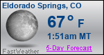 Weather Forecast for Eldorado Springs, CO