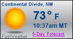 Weather Forecast for Continental Divide, NM