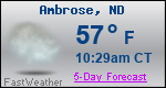 Weather Forecast for Ambrose, ND