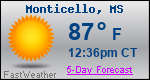 Weather Forecast for Monticello, MS