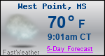 Weather Forecast for West Point, MS