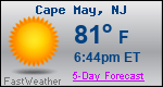 Weather Forecast for Cape May, NJ