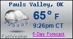 Weather Forecast for Pauls Valley, OK