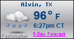 Weather Forecast for Alvin, TX