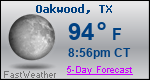 Weather Forecast for Oakwood, TX