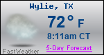 Weather Forecast for Wylie, TX