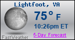 Weather Forecast for Lightfoot, VA
