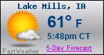 Weather Forecast for Lake Mills, IA
