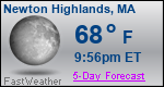 Weather Forecast for Newton Highlands, MA