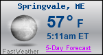Weather Forecast for Springvale, ME