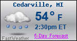 Weather Forecast for Cedarville, MI