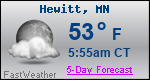 Weather Forecast for Hewitt, MN
