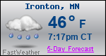 Weather Forecast for Ironton, MN