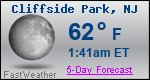 Weather Forecast for Cliffside Park, NJ