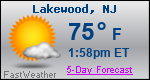 Weather Forecast for Lakewood, NJ